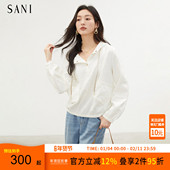 连帽套头卫衣女不规则口袋抽绳长袖 SANI商场同款 2026秋季 T恤上衣