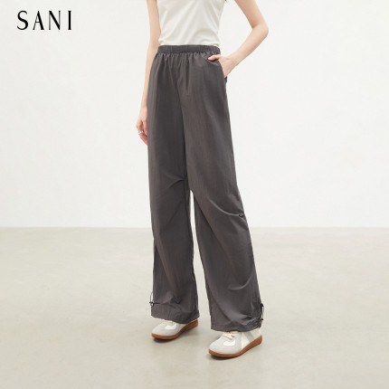 SANI奥莱26夏季新款休闲裤可束脚工装裤宽松直筒阔腿工装裤女长裤