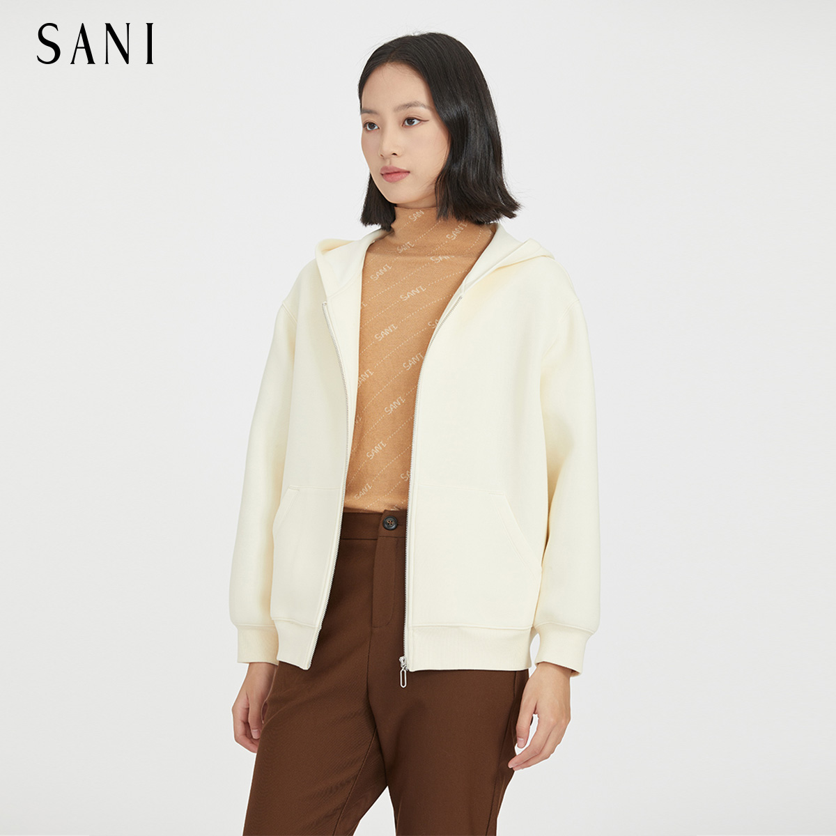 连帽时尚舒适休闲百搭针织外套女