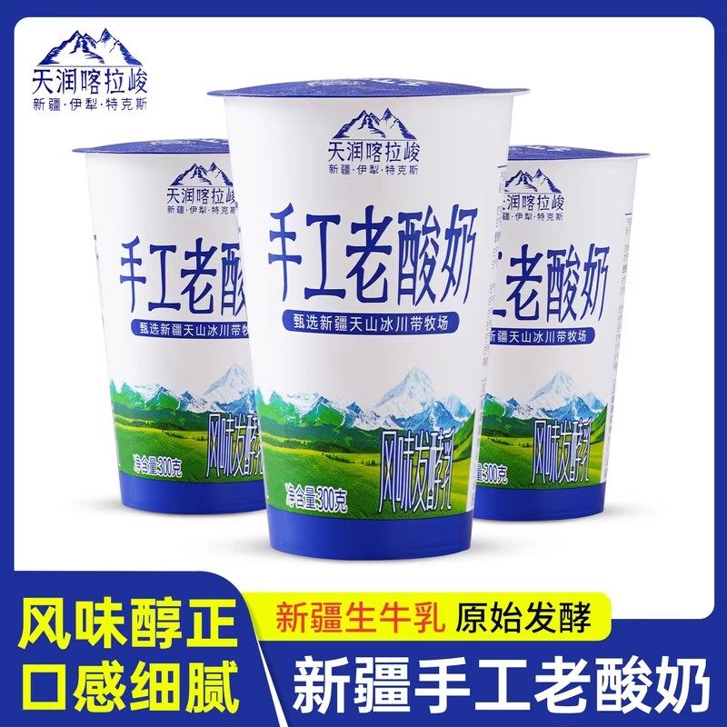 天润酸奶新疆特产网红喀拉峻300g手工老酸奶风味奶营养早餐酸牛奶