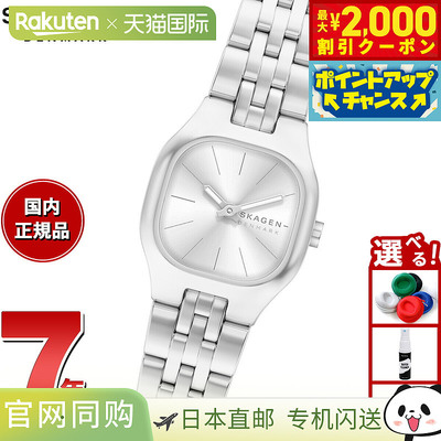 日本直邮Skagen SKAGEN 女士 MELLEM MICRO 双指针银色不锈钢腕表