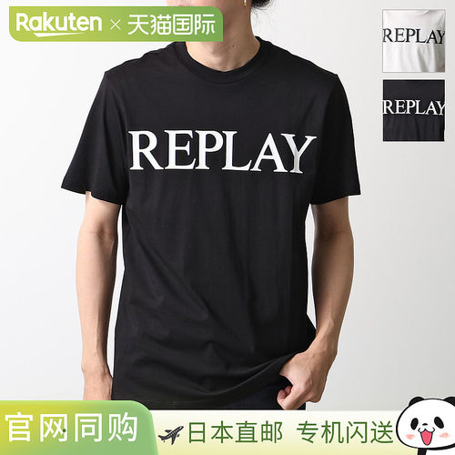 日本直邮REPLAY 男士短袖圆领纯棉T恤 M3099 2660印有品牌标志颜