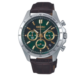 Seiko精工SELECTION 手表三眼精致复古皮质腕带简约SBTR017