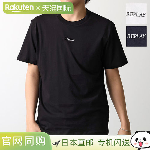 日本直邮REPLAY 男士短袖 Logo T恤 M3098 2660带 Logo 贴片圆领