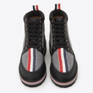 系带拼接厚底男休闲鞋 现货THOM BROWNE TB汤姆布朗秋冬新品 高帮鞋