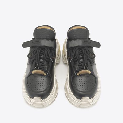 马吉拉牛皮拼色厚底女款老爹鞋