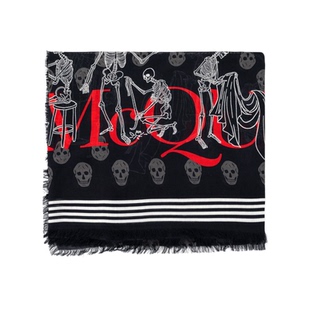 围巾银泰百货精品 品牌logo印花男士 301574 MCQUEEN ALEXANDER