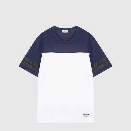 麦昆夏季拼色透气男士短袖T恤