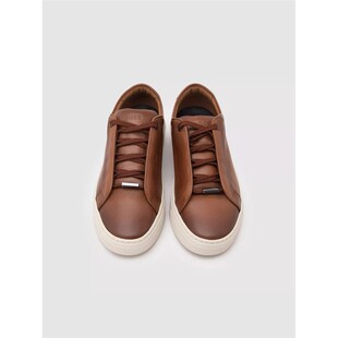 板鞋 现货HUGO 百搭简约运动休闲鞋 牛皮圆头系带男士 BOSS秋冬新品