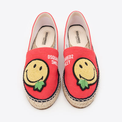 DSQUARED2笑脸植绒一脚蹬草鞋
