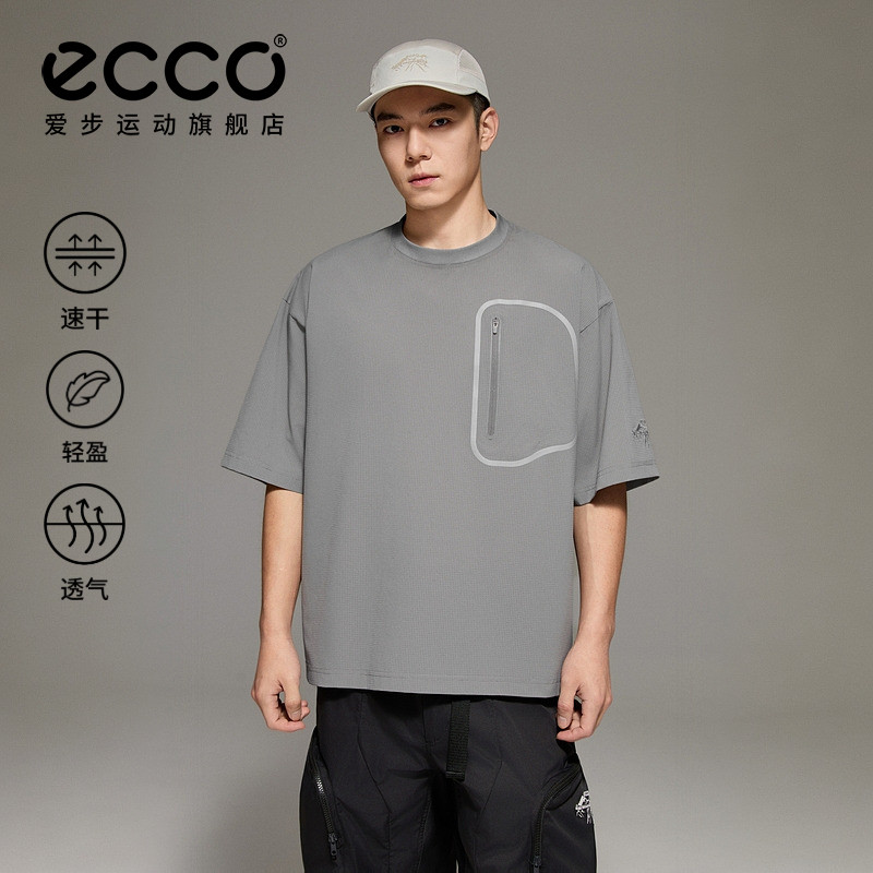 ECCO爱步×白山 2026新款户外休闲速干运动短袖T恤男夏EW261T039