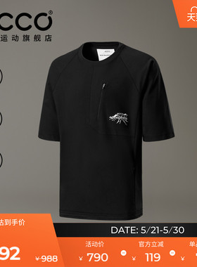 ECCO×白山联名胶囊 25新简约户外休闲短袖女速干T恤男EW253T004