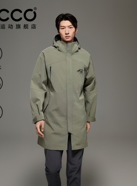ECCO×白山联名系列 防泼水长款男女同款风衣外套 EW253J016