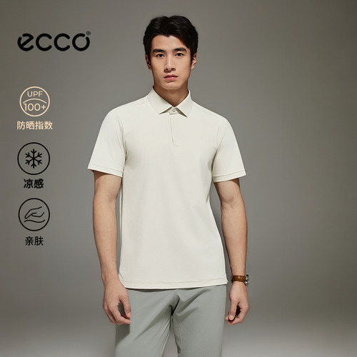ECCO高尔夫POLO衫男防晒凉感