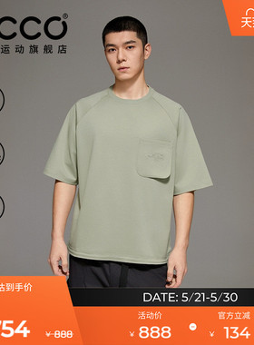 ECCO爱步 x 白山联名 2026春夏质感轻量刺绣短袖t恤男款EW261T005