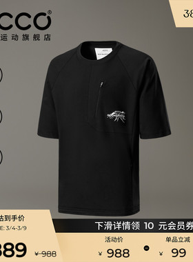 ECCO×白山联名胶囊 25新简约户外休闲短袖女速干T恤男EW253T004