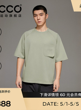 ECCO爱步 x 白山联名 2026春夏质感轻量刺绣短袖t恤男款EW261T005