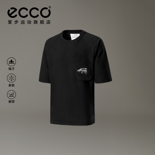 ECCO×白山联名胶囊 简约户外运动短袖男速干T恤女EW253T005