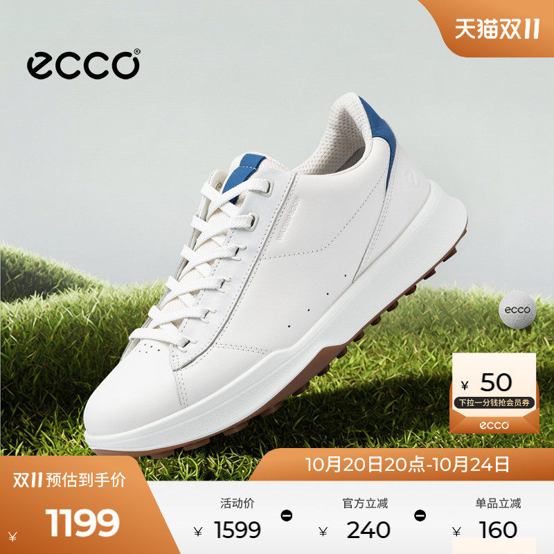ECCO爱步板鞋 秋冬牛皮缓震柔韧运动鞋男 高尔夫街头动感138504
