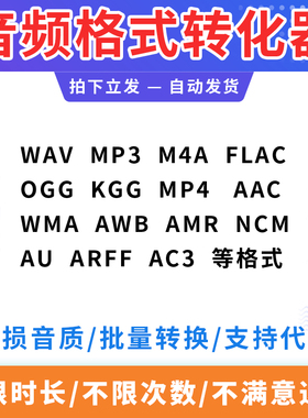 音频视频格式转换ncm flac kgm ogg m4a kgg mp4转mp3音乐转换器