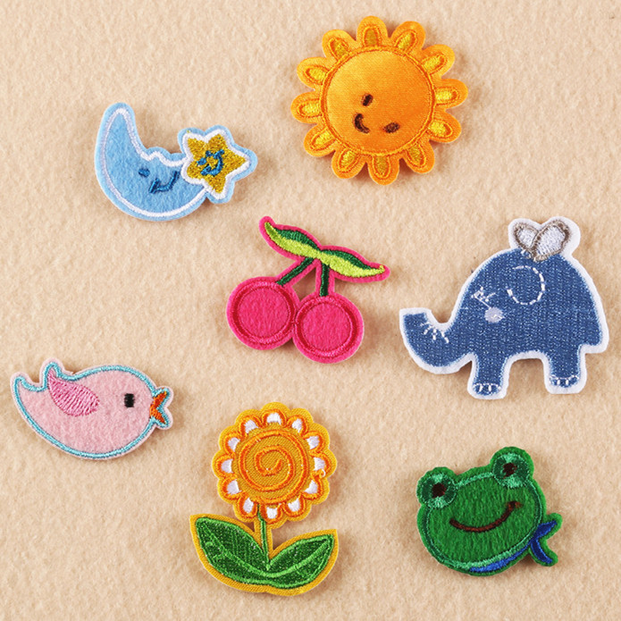 卡通布贴补丁贴布儿童服装修补衣服牛仔裤小号补洞装饰刺绣补贴花