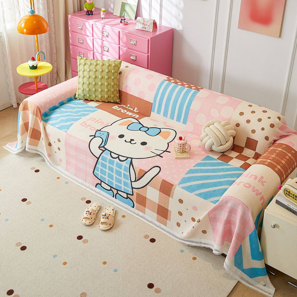 2025新款多巴胺新款可爱沙发四季通用盖布全盖卡通沙发垫套罩防滑