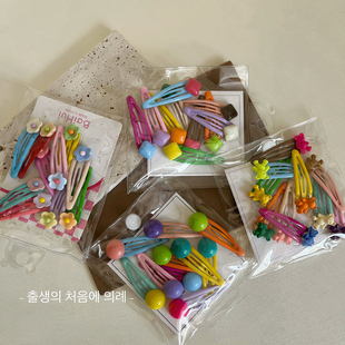 10个装 实用儿童一字发夹不伤发可爱超萌韩系女孩卡碎发bb夹头饰