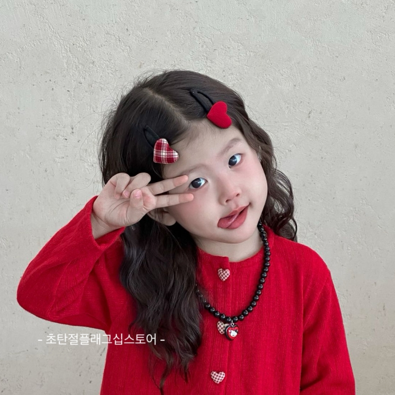 可爱红色爱心点点碎发bb夹小号发卡儿童头饰女童发饰宝宝刘海夹子
