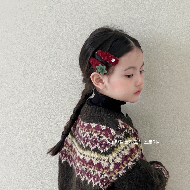 红色发饰儿童新款可爱宝宝发夹