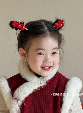 新年红色糖葫芦扎发头绳儿童发圈发绳2025皮筋小女孩头饰发饰女童