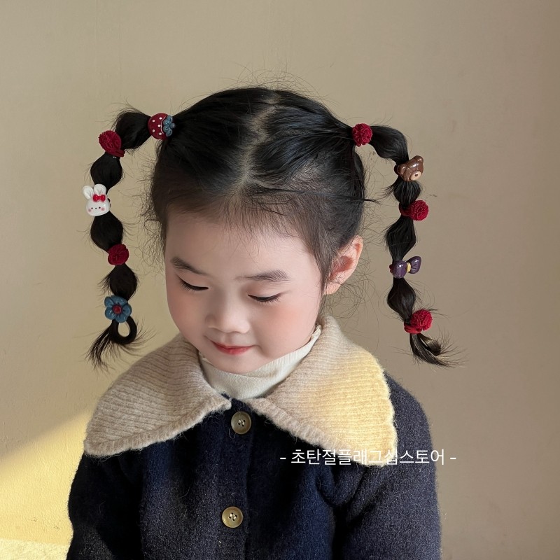 新年2026发圈儿童可爱扎发头绳小女孩拜年红色头饰女童发饰橡皮筋,童装/婴儿装/亲子装,发饰,淘宝优惠券,粉丝福利购,淘宝优惠卷