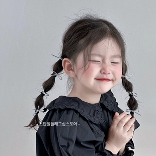 高级感简约韩系儿童蝴蝶结发圈夏季扎辫子小女孩头绳皮筋女童头饰