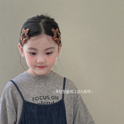 2025秋冬甜美小女孩毛绒星星碎发夹头饰儿童发饰女童新款发卡夹子