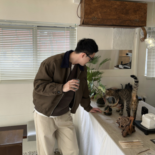 拼色夹克百搭宽松厚外套 高级感老钱风羽绒服男秋冬新款 Nick Tian