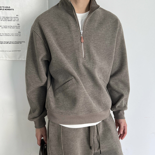 长袖 假两件半高领拉链卫衣男秋冬新款 宽松运动休闲上衣 Tian Nick