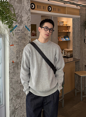 Nick Tian 纯色柔软不扎身套头毛衣男韩系极简风宽松休闲百搭
