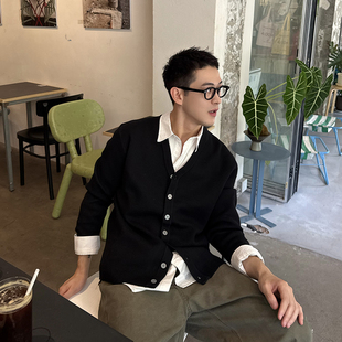 新款 Nick 外套男秋季 针织毛衣开衫 韩系简约极简风宽松休闲 Tian