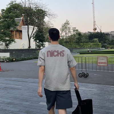 NickTian浮雕字母印花短袖T恤