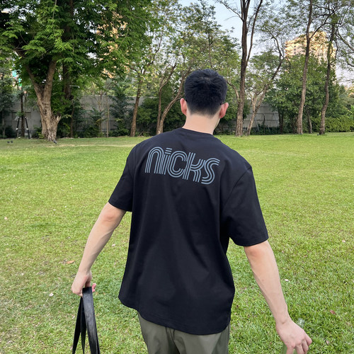 NickTian小众背后字母短袖T恤