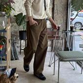 简约宽松裤 Nick 子 男秋冬新款 韩版 Tian 松紧腰高级感小直筒牛仔裤