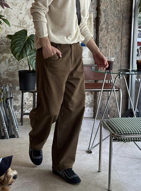 Nick Tian 松紧腰高级感小直筒牛仔裤男秋冬新款韩版简约宽松裤子