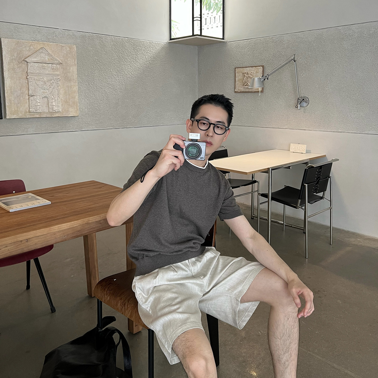 NickTian假两件薄款针织短袖图片