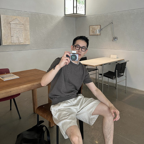 NickTian假两件薄款针织短袖