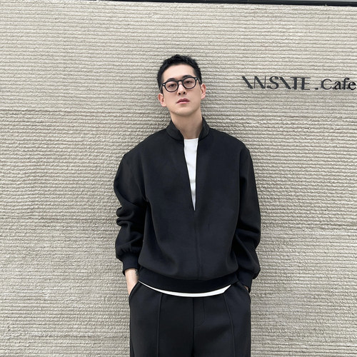 NickTian宽松老钱风假两件卫衣