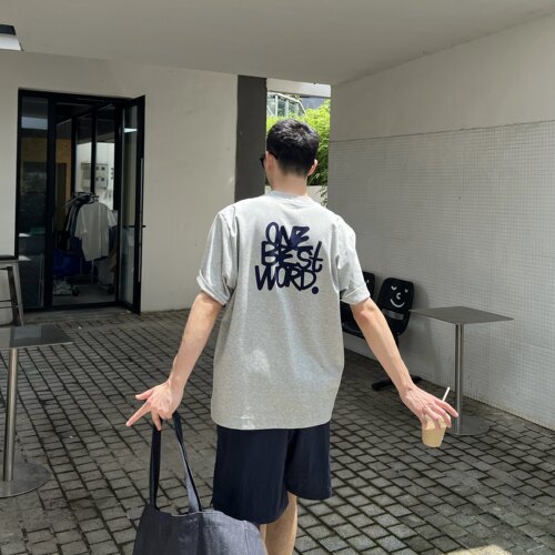nicktian美式短袖男刺绣T恤重工