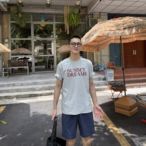 NickTian字母撞色印花短袖T恤