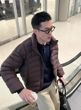 Nick Tian 保暖休闲风白鸭绒排骨羽绒服男士冬季新款立领轻薄外套