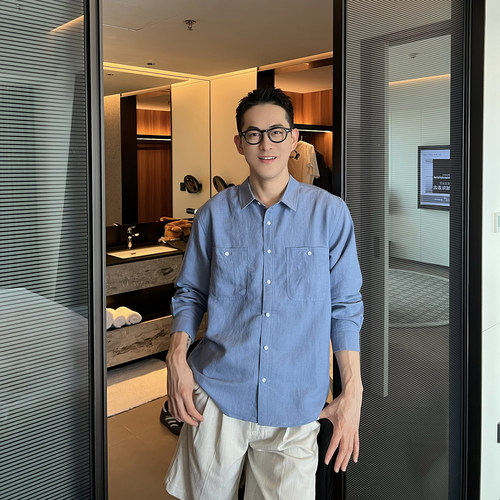 NickTian防晒柔软薄款长袖衬衫