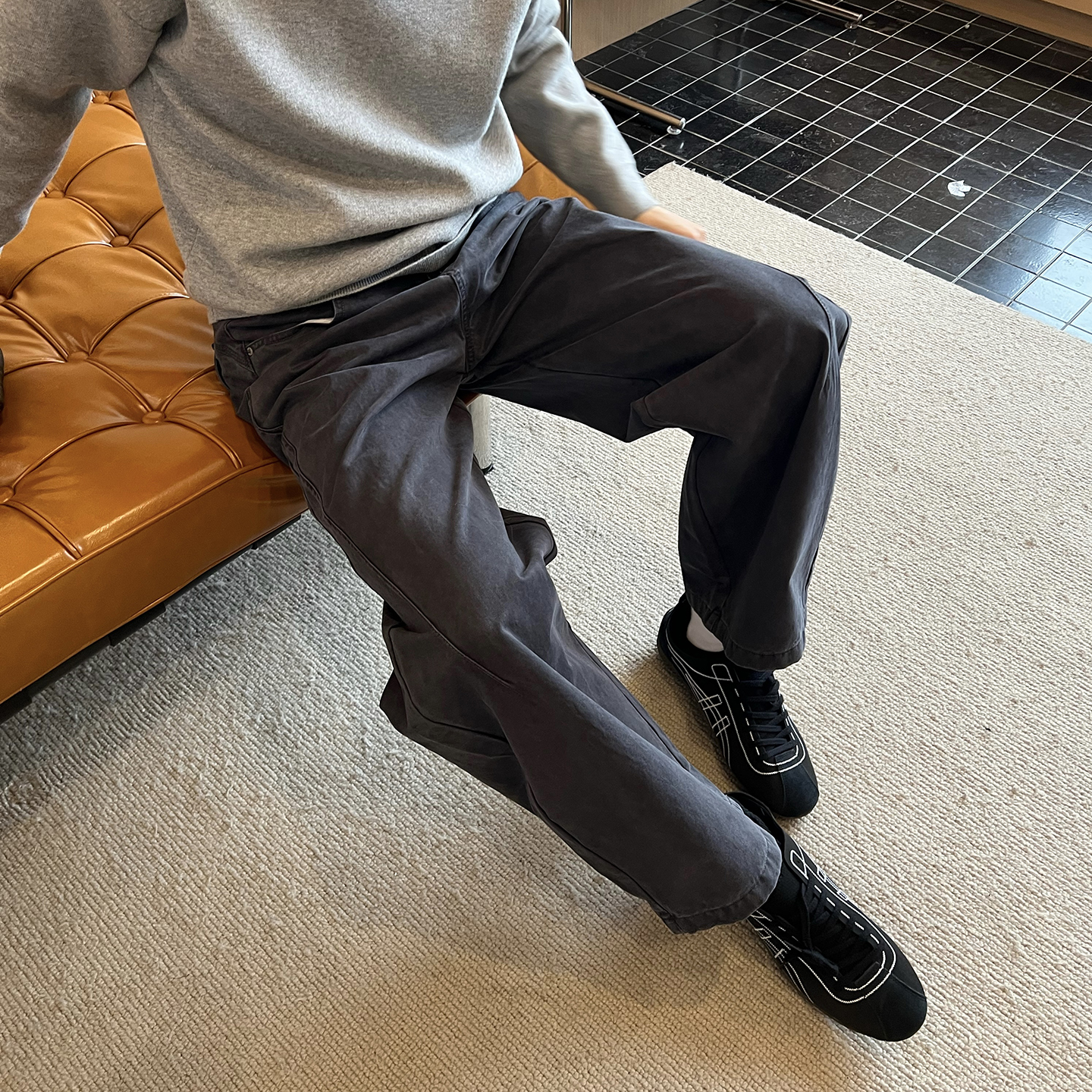 NickTian韩版半松紧腰休闲裤男