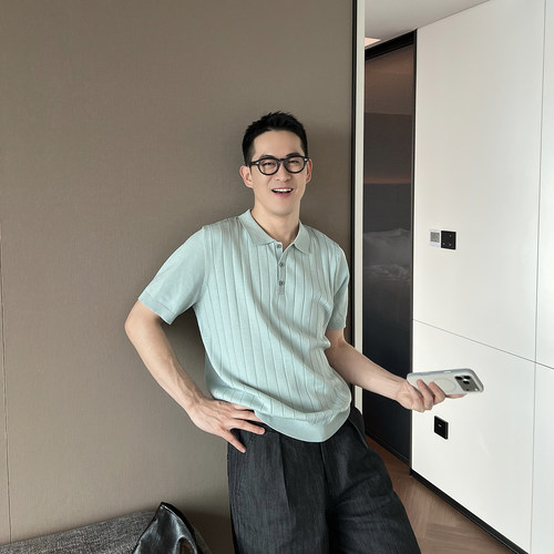 NickTian高级感冰丝针织短袖